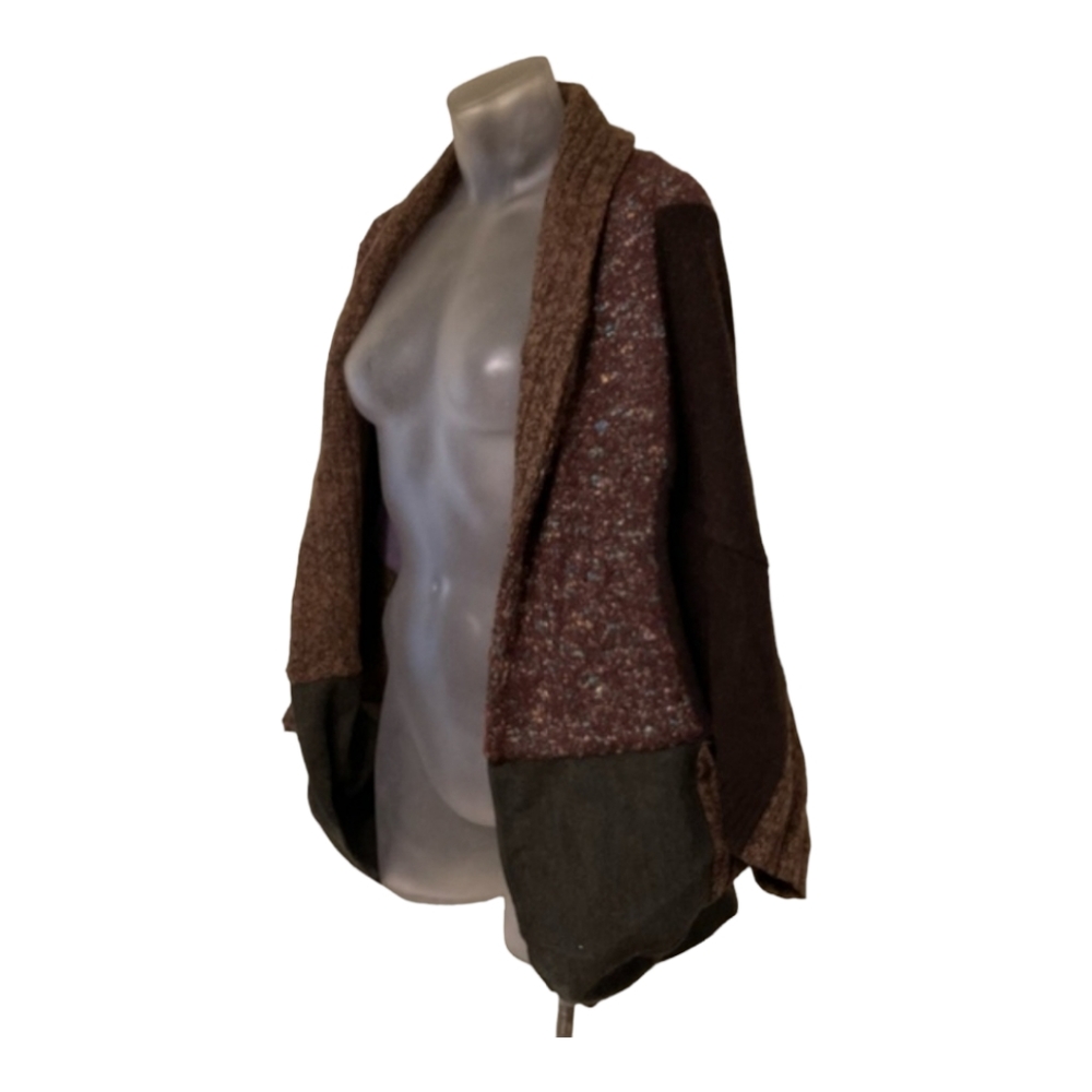 Preloved Cocoon Patchwork Wool Cardigan Made In C… - image 4